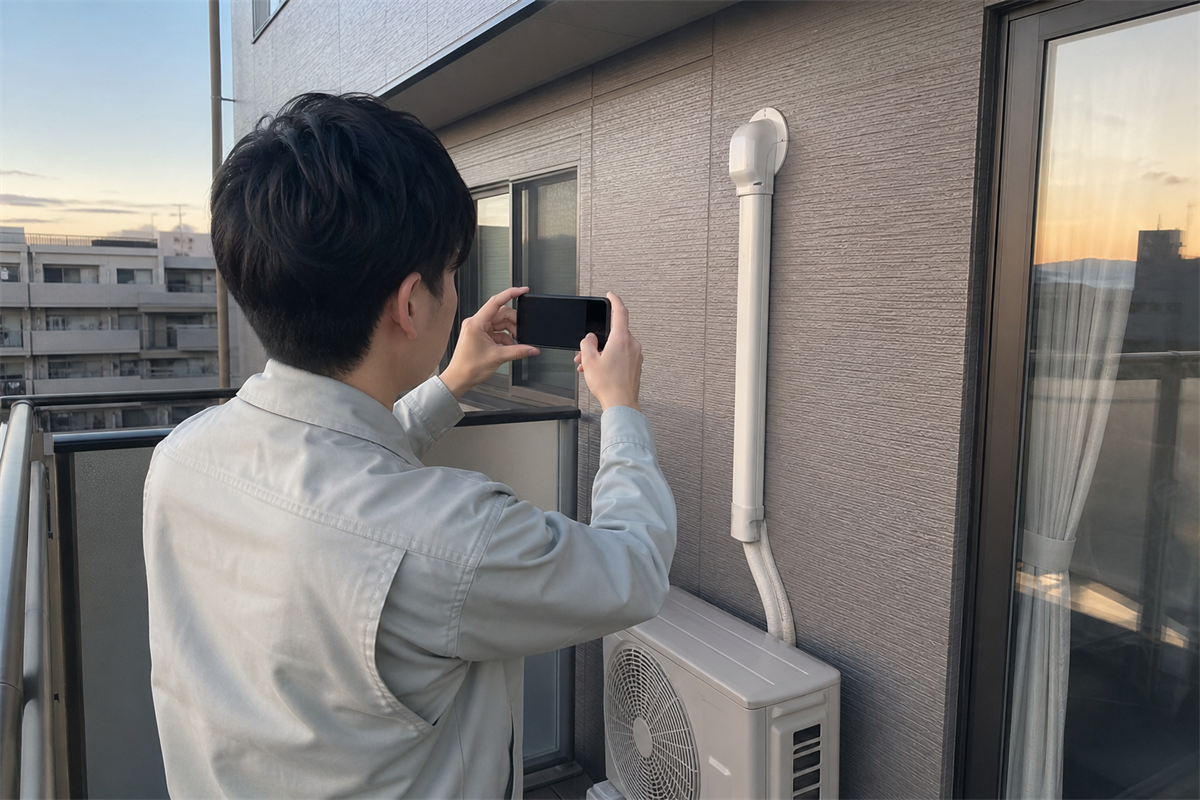 隠れる部分を写真に残す