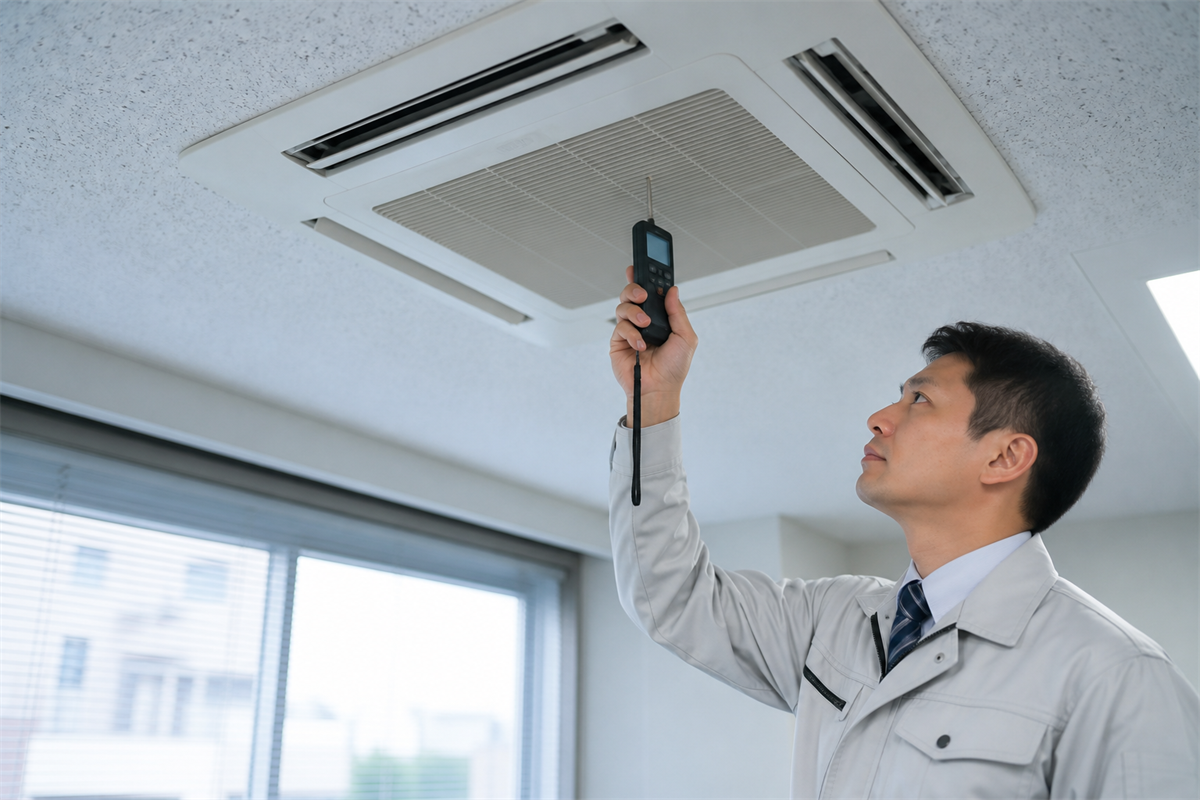 冷房試運転では温度・風・異音を順番に確認する