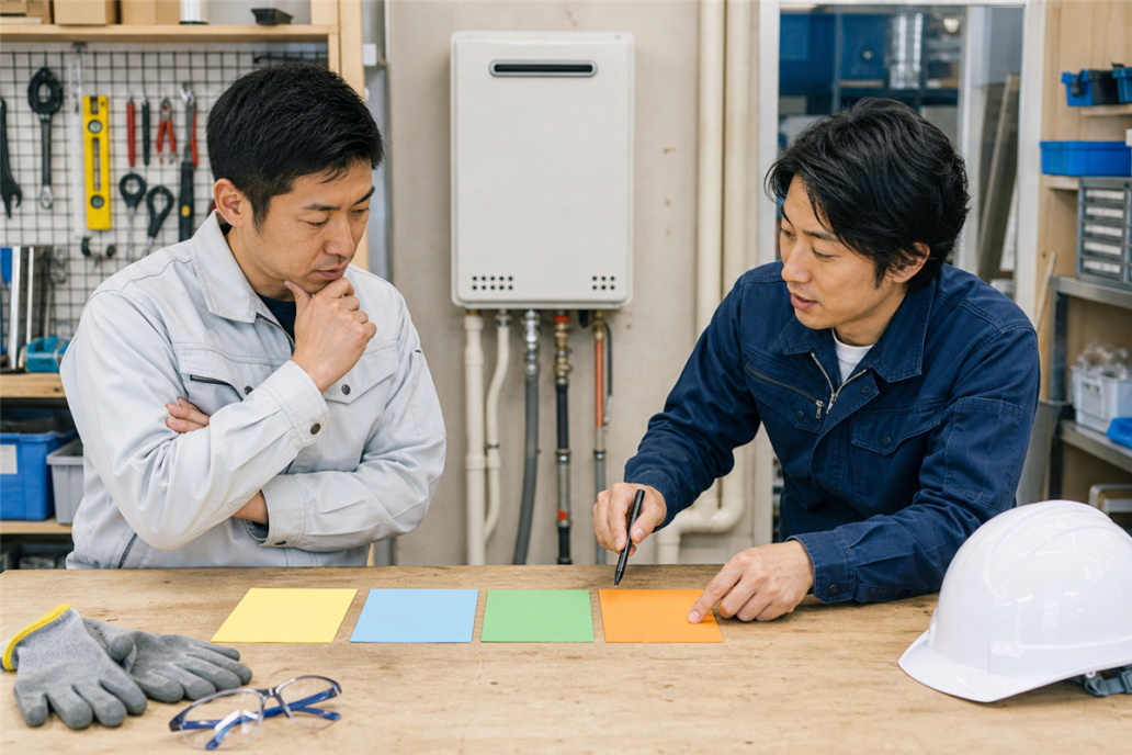 ガス給湯器工事で独立する前に決めたい受注範囲｜資格・登録・協力会社の分け方