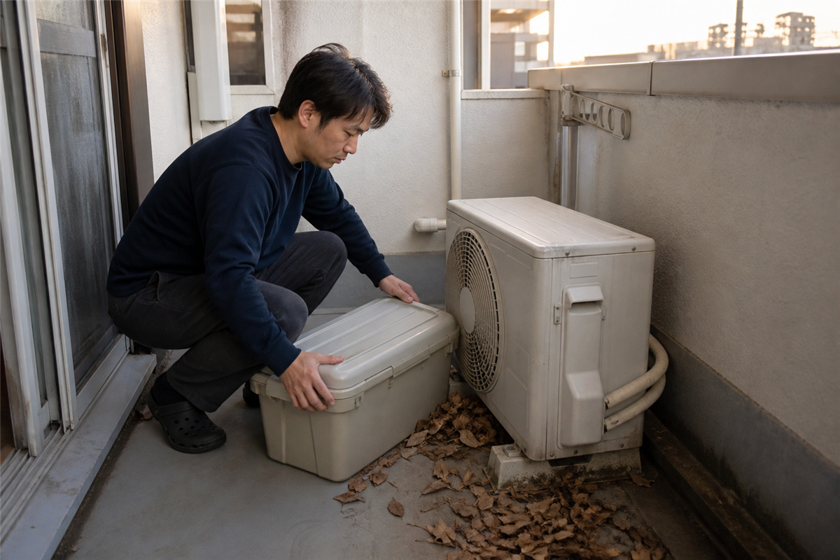 室外機の通風を確保する