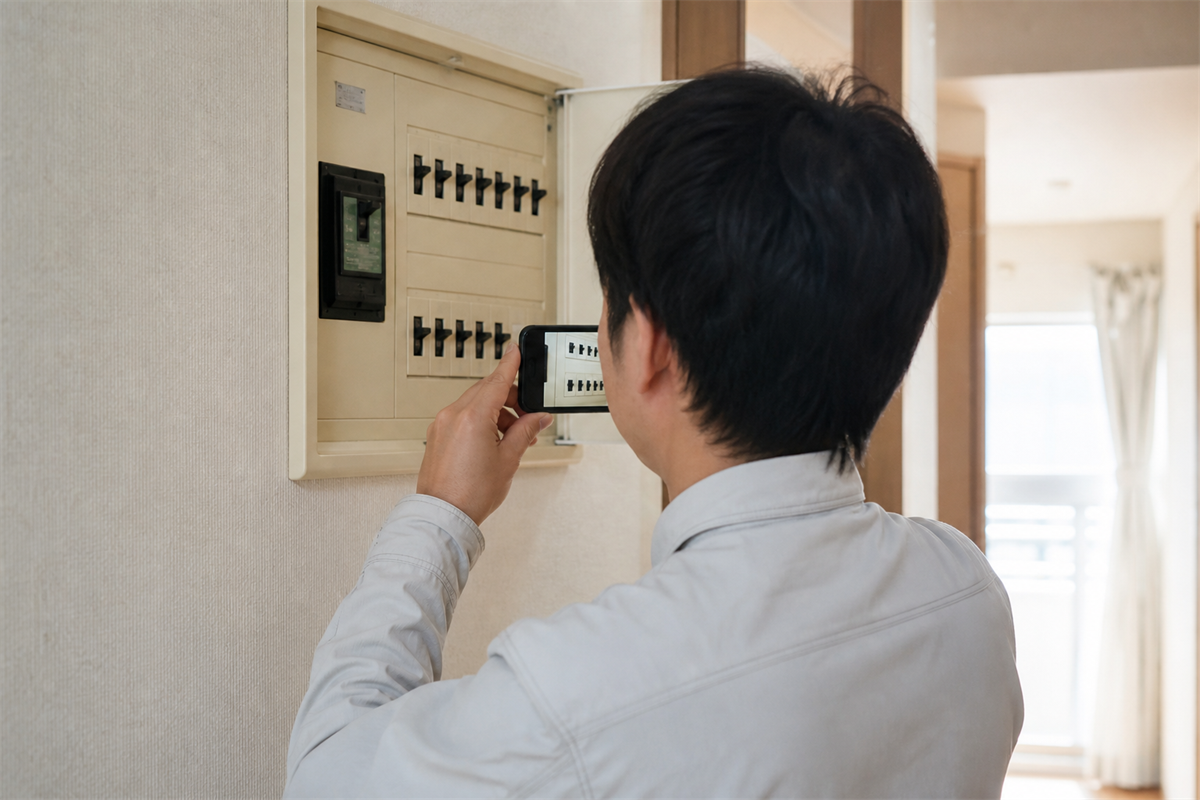 最初に分電盤のどのブレーカーが落ちたかを見る