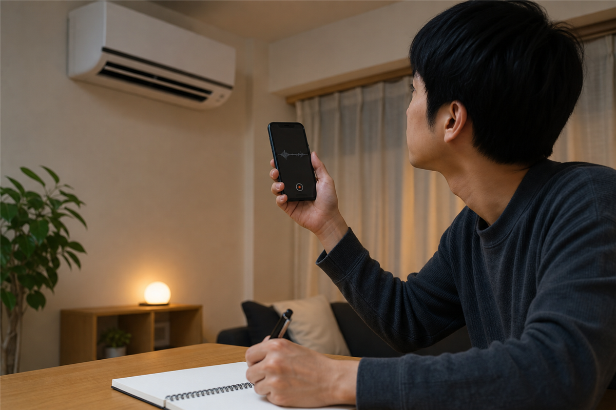 録音と型番を点検へ伝える