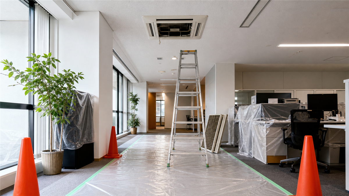業務用エアコンの現地調査で確認する工事日程と営業への影響をすり合わせる