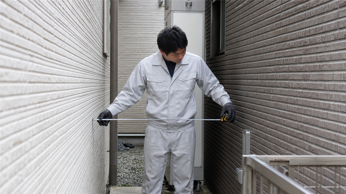エコキュート交換で確認する機器の寸法だけでなく家の入口から経路を見る