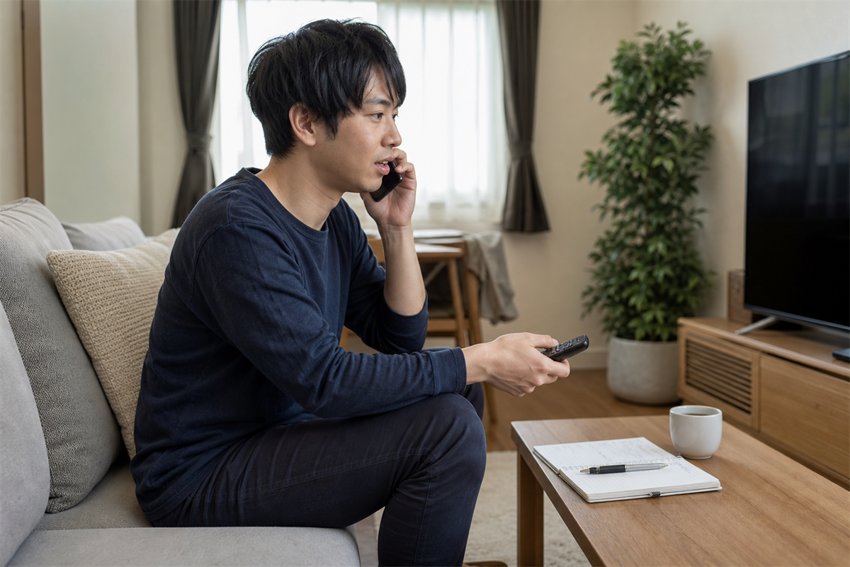給湯器の88表示と機器情報を落ち着いて確認する場面