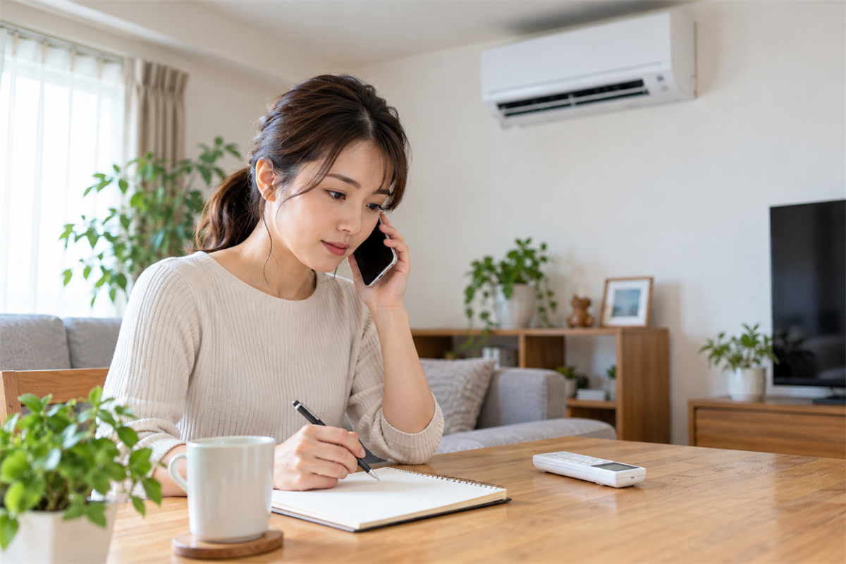 タイマー不調について相談する前に情報を整理する様子